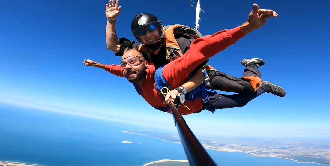 Saut en Tandem à Soulac-sur-Mer, en Gironde, avec Tiffany, monitrice Xlr Parachutisme