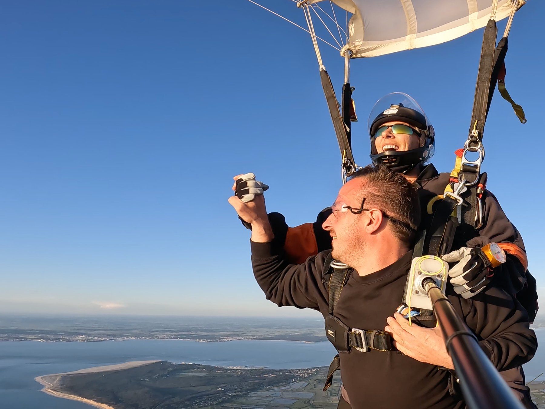 Saut en parachute Tandem au-dessus de l'Estuaire de la Gironde à soulac sur mer
